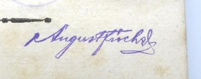 - (Fischel, August), Stempel: Autogramm; 'August Fischel'.  (Prototyp)