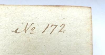 - (Fischel, August), Von Hand: Nummer; 'No 172'. 