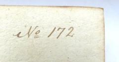 - (Fischel, August), Von Hand: Nummer; 'No 172'. 