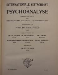 ZA;Ho 2589;5 ;Jg 6/1920: Internationale Zeitschrift für Psychoanalyse. VI. Jahrgang, 1920 (1920)