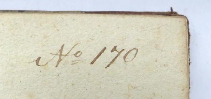 - (Fischel, August), Von Hand: Nummer; 'No 170'. 