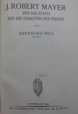 Kc 633: J. Robert Mayer und das GEsetz von der Erhaltung der Energie (1925)