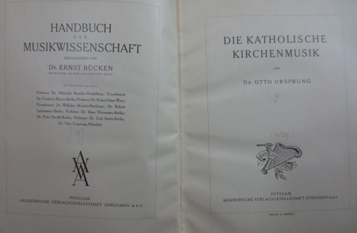 Do 90 x [9]: Die Katholische Kirchenmusik (1931)