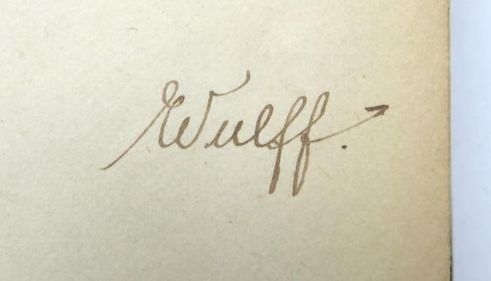 - (Wulff, [...]), Von Hand: Autogramm; 'Wulff'. 