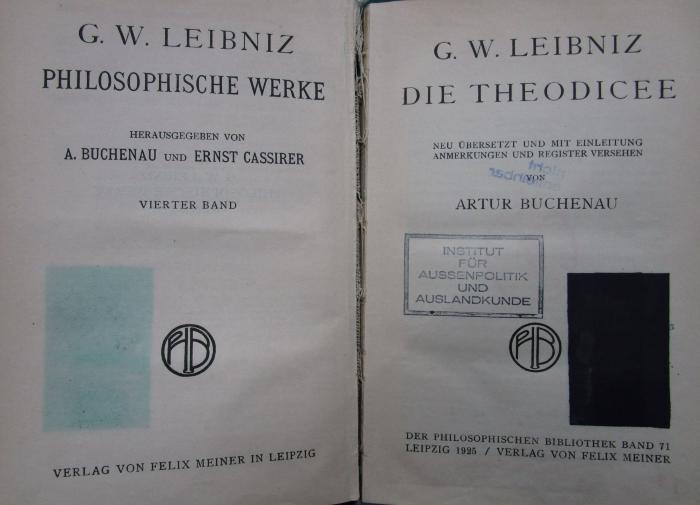 Hl 223 4: Die Theodicee (1925)