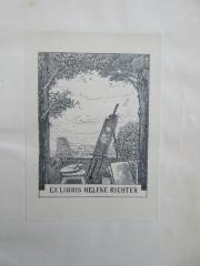 - (Richter, Helene (Malerin)), Etikett: Exlibris; 'EX LIBRIS HELENE RICHTER'.  (Prototyp)