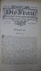 Fr.Fr. 3723 6.1898/99: Die Frau. Monatsschrift für das gesamte Frauenleben unserer Zeit (1898)