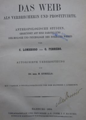 Fr.Fr. 1209 2.Ex.: Das Weib als Verbrecherin und Prostituierte (1894)