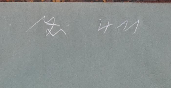 -, Von Hand: Notiz, Nummer, Inventar-/ Zugangsnummer; 'Zi 411'