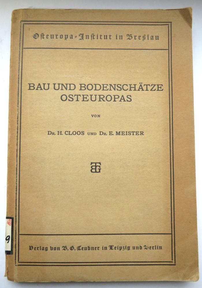 N 3019 : Bau und Bodenschätze Osteuropas. Eine Einführung (1921)