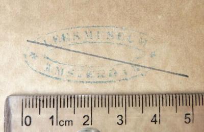- (Leesmuseum Amsterdam), Stempel: Name, Ortsangabe; 'LEESMUSEUM AMSTERDAM'. 
