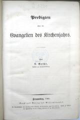 Q 3201 : Predigten über die Evangelien des Kirchenjahrs (1860)