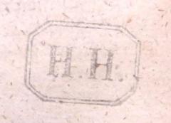 - (H., H.), Stempel: Initiale; 'H. H.'.  (Prototyp)