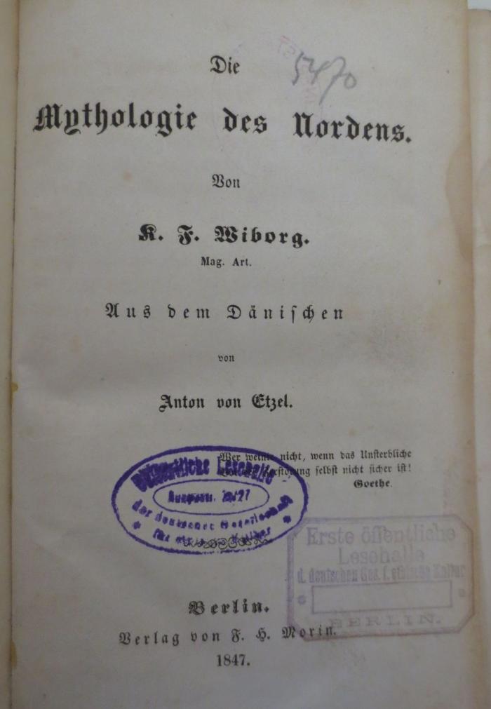  Die Mythologie des Nordens (1847)