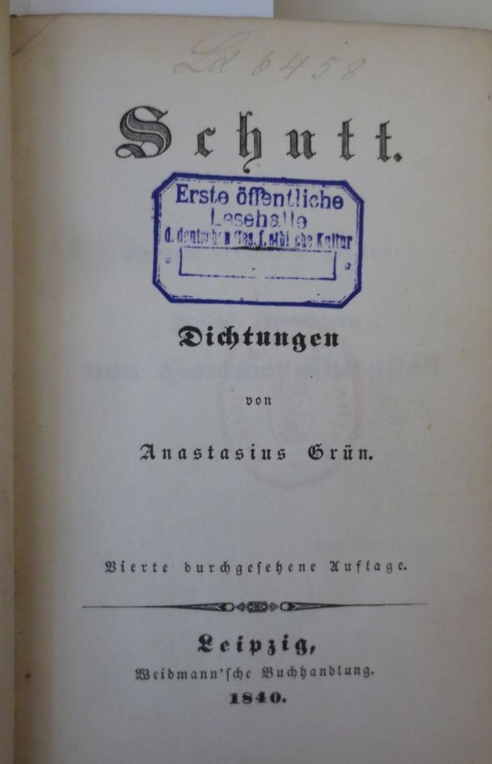  Schutt: Dichtungen (1840)