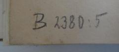 - (Deutsche Gesellschaft für Ethische Kultur), Von Hand: Signatur; '[Signatur, Buchstabe mit Nummer]'.  (Prototyp)
