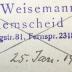 - (Weisemann, Ewald), Stempel: Name, Ortsangabe; 'Dr. Weisemann / Remscheid / Ludwigstr. 31 Fernspr. 2318'.  (Prototyp)