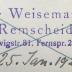 - (Weisemann, Ewald), Von Hand: Datum; '25. Jan. 1921.'. 