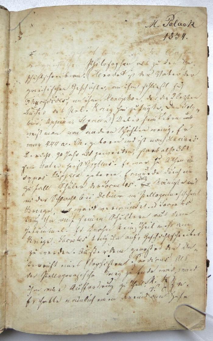 - (unbekannt), Von Hand: Notiz; 'Xenophon gehört sowohl zu der[?] [...] / der griechischen Philosophen als zu den [...]'. 