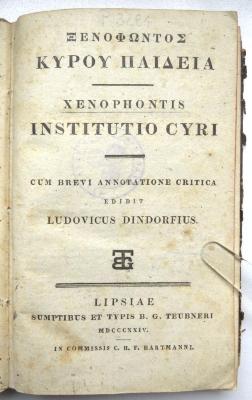 P 3281 : Cyropaedia. Xenophontis Institutio Cyri. (1824)