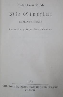 Cv 220: Die Sintflut. Romantrilogie. Petersburg - Warschau - Moskau (1934)