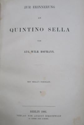 Ke 151: Zur Erinnerung an Quintino Sella (1886)