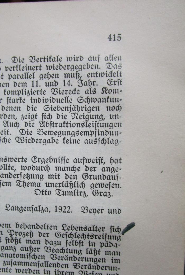 XV 264 2. Ex. : Jahrbuch der Erziehungswissenschaften und Jugendkunde. Erster Band (1925);- (unbekannt), Von Hand: Annotation. 