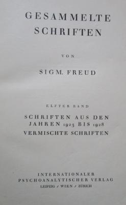 Hs 42 11 2.Ex.: Schriften aus den Jahren 1923 bis 1928. Vermischte Schriften (1928)
