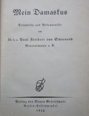 I 11872 2.Ex.: Mein Damaskus : Erlebnisse und Bekenntnisse (1926)