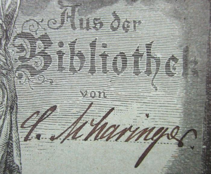 I 14240: Thomas Platters Leben (1881);- (Scharinger, C.), Von Hand: Autogramm, Name; 'C. Scharinger.'. 