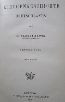 I 13703: Kirchengeschichte Deutschlands. Erster Teil (1898)
