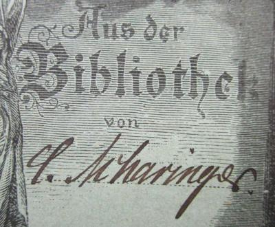 I 14240: Thomas Platters Leben (1881);- (Scharinger, C.), Von Hand: Autogramm, Name; 'C. Scharinger.'. 