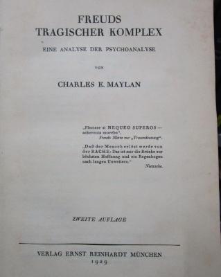 Hs 22 b: Freuds tragischer Komplex : Eine Analyse der Psychoanalyse (1929)