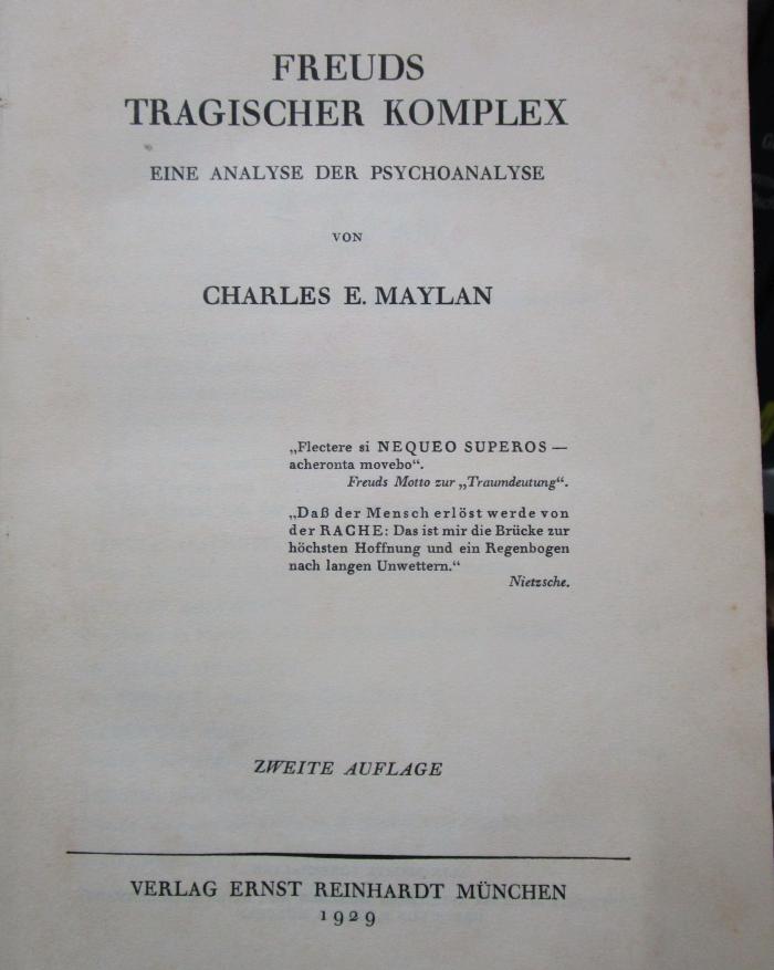 Hs 22 b: Freuds tragischer Komplex : Eine Analyse der Psychoanalyse (1929)