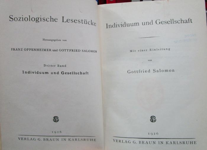 Fd 257 3: Individuum und Gesellschaft (1926)