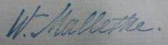 - (Malletke, Walter), Stempel: Autogramm, Name; 'W. Malletke.'.  (Prototyp)