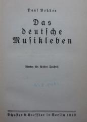 IV 13069 1919: Das deutsche Musikleben (1919)