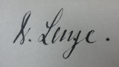 - (Lenze, Fritz), Von Hand: Autogramm, Name; 'Dr. Lenze.'. 