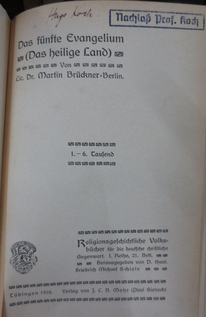 Uf 564: Das fünfte Evangelium (Das heilige Land) (1910)