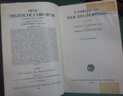 Km 165: Chirurgie der Speiseröhre (1926)