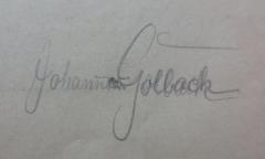 - (Goldbach, Johanna), Von Hand: Autogramm, Name; 'Johanna Goldbach'. 