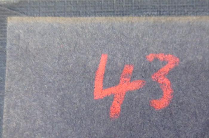 Km 165: Chirurgie der Speiseröhre (1926);- (unbekannt), Von Hand: Nummer; '43'. 