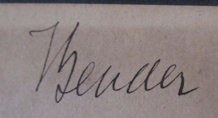  J. P. Hebel's Werke. Erster Band (1869);- (Bender, [?]), Von Hand: Autogramm, Name; 'Bender'. 