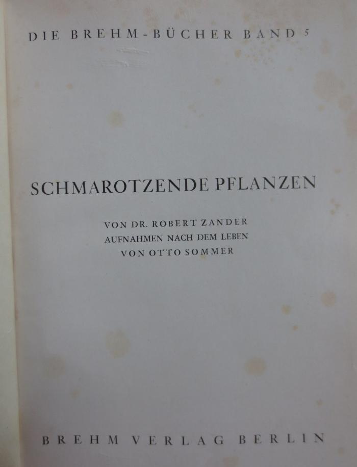 Ka 120 5 Ers.: Schmarotzende Pflanzen (o.J.)