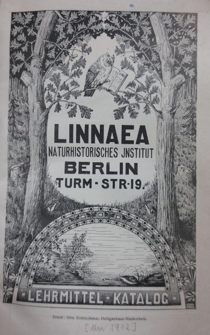 Ka 353: Linnaea. Naturhistorisches Institut : Lehrmittel-Katalog (um 1912)