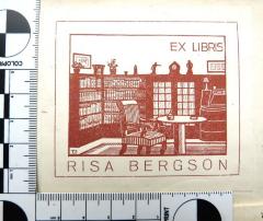 - (Bergson, Risa), Etikett: Exlibris, Name; 'EX LIBRIS / RISA BERGSON'. 