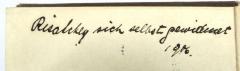 - (Bergson, Risa), Von Hand: Widmung; 'Risalekey[?] sich selbst gewidmet / 1906.'. 