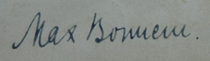 IV 561 i 2.Ex.: Dürer (1905);- (Bonnem, Max), Von Hand: Autogramm, Name; 'Max Bonnem.'. 