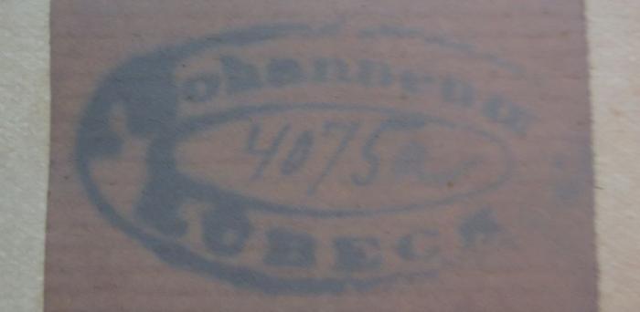 I 359 110 3.F.14 2.Ex.: Historische Zeitschrift (1913);- (Johanneum zu Lübeck), Stempel: Berufsangabe/Titel/Branche, Name, Name; 'Johanneum
Lübeck'.  (Prototyp);- (Johanneum zu Lübeck), Von Hand: Signatur; '####.'.  (Prototyp)