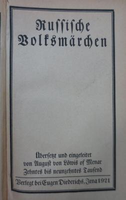 III 97309 2.Ex.: Russische Volksmärchen (1921)